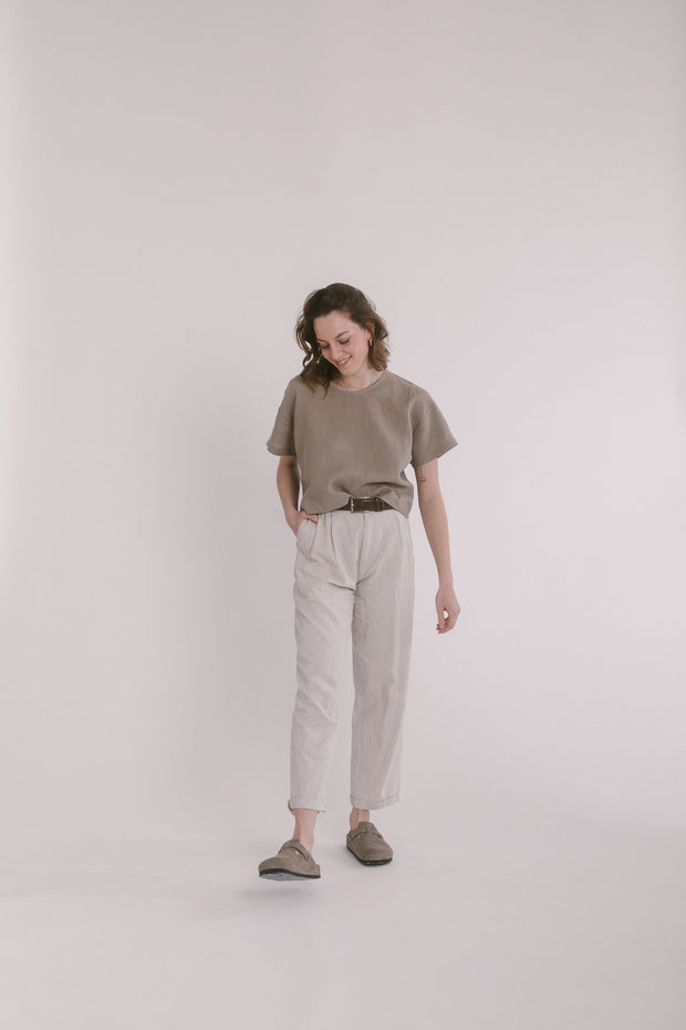 Clay Leinen Crop Top - Valle ō Valle